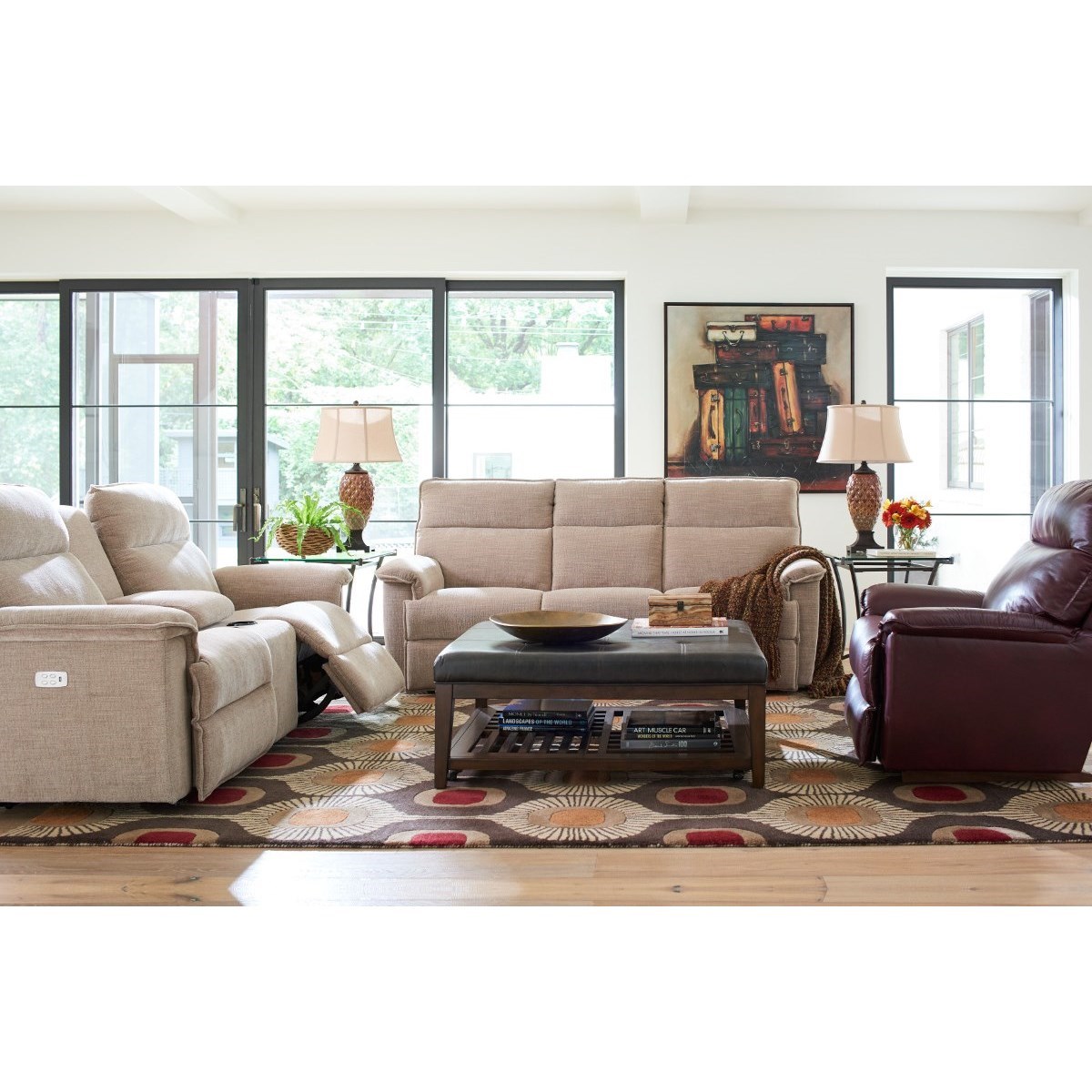 La Z Boy Jay 449706 C144665 La Z Time Full Reclining Loveseat w Console Godby Home Furnishings Uph Loveseats